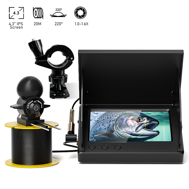 Fishing Depth Finder - 4.3인치 LCD 휴대용 어군탐지기, 20m 수심